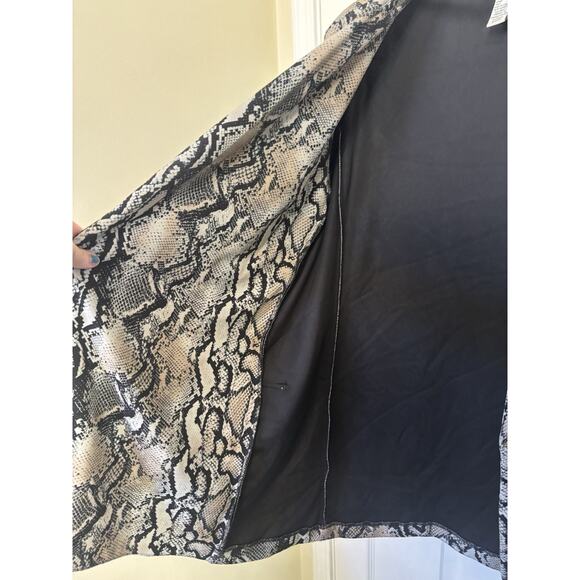 Joseph Ribkoff Snake Skin Print Open Front Blazer Jacket Size 16 Mob Wife - Picture 4 of 6